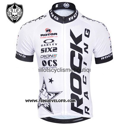 2015 Maillot Ciclismo Rock Racing Noir et Blanc Manches Courtes et Cuissard